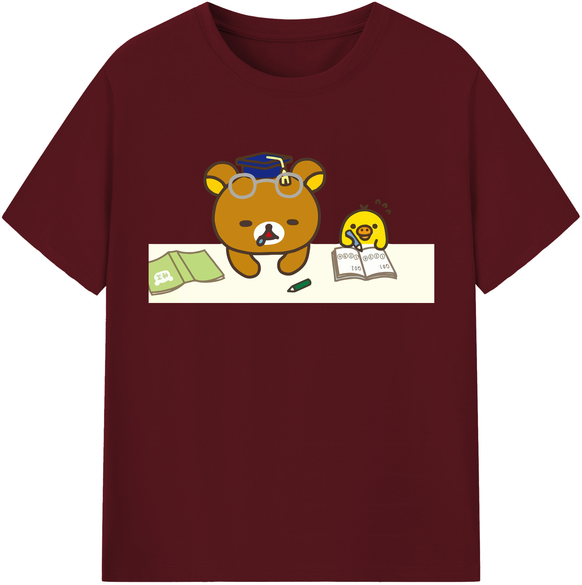 （画像用） リラックマ リラックマ キイロイトリ Rilakkuma Korilakkuma Kiiroitori 綿100％半袖Tシャツ（フロントプリント）